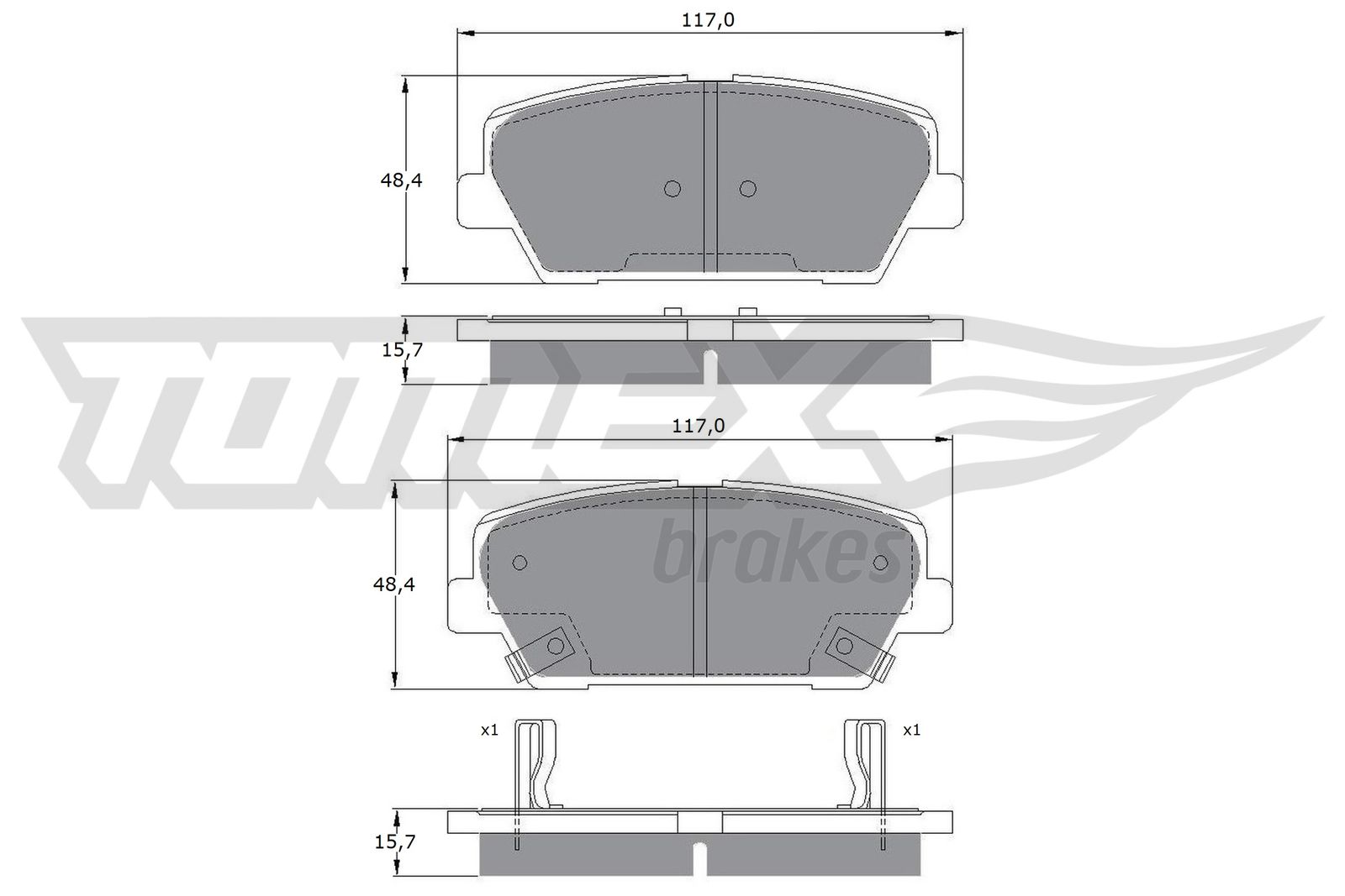 Sada brzdových platničiek kotúčovej brzdy TOMEX Brakes